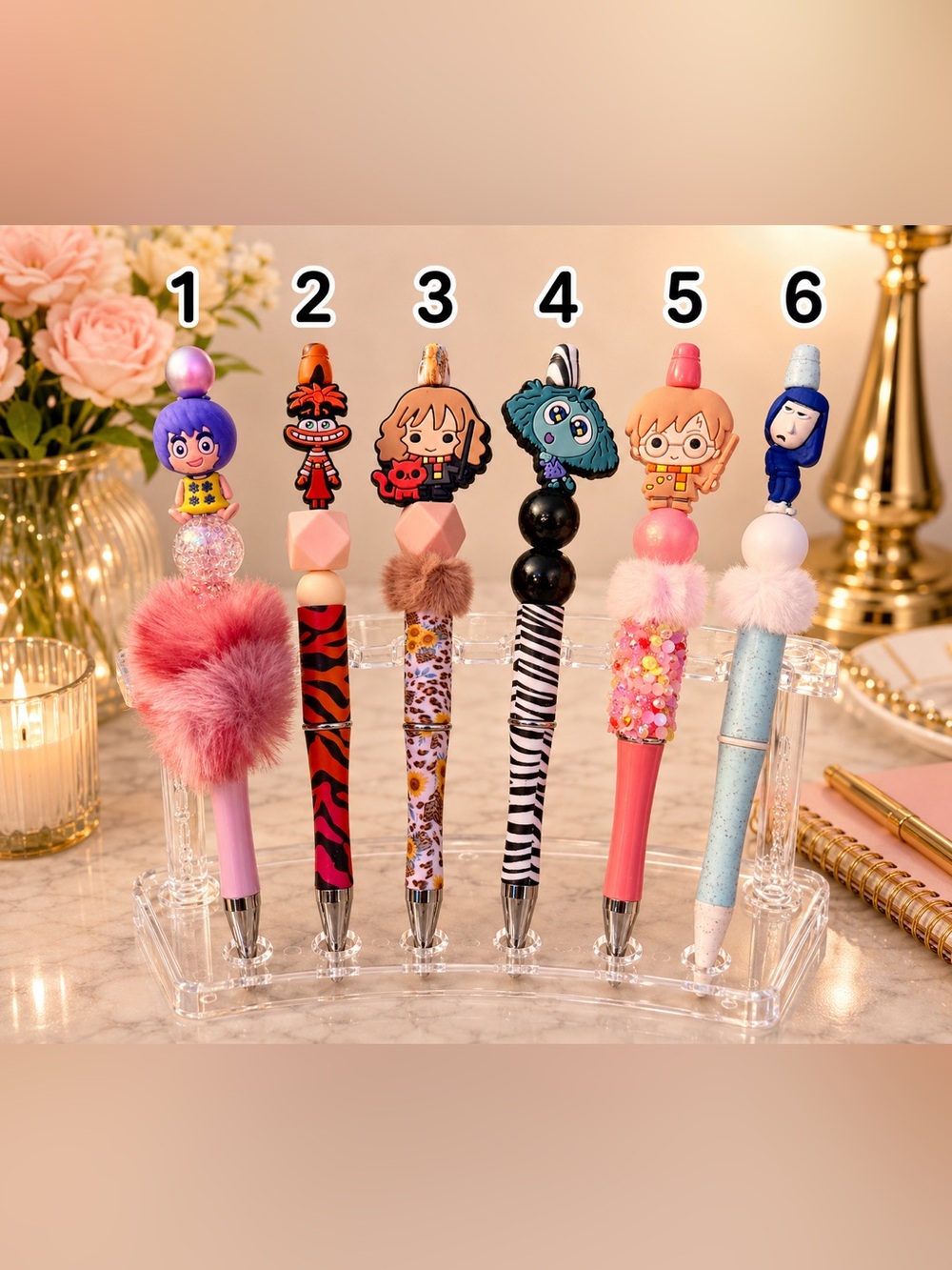 1 Hand crafted pens various designs-  comes nicely packaged with one refill